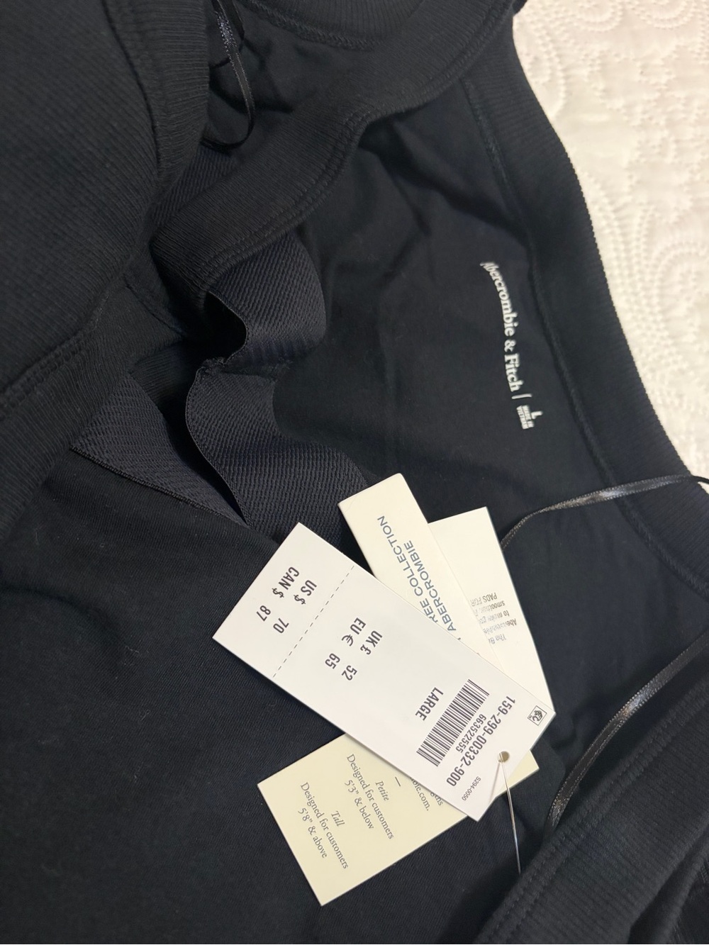 Abercrombie & Fitch Bra Free Essential 90s Rib Midi Dress In Black - Picture 8 of 8